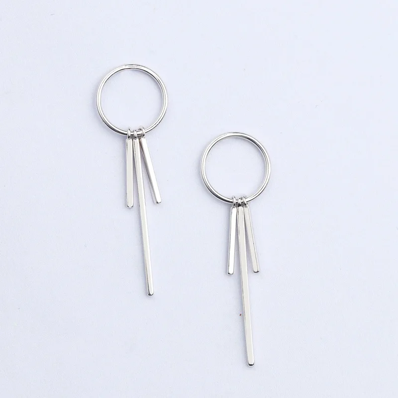 

Fashion Round Stick 925 Sterling Silver Stud Earrings