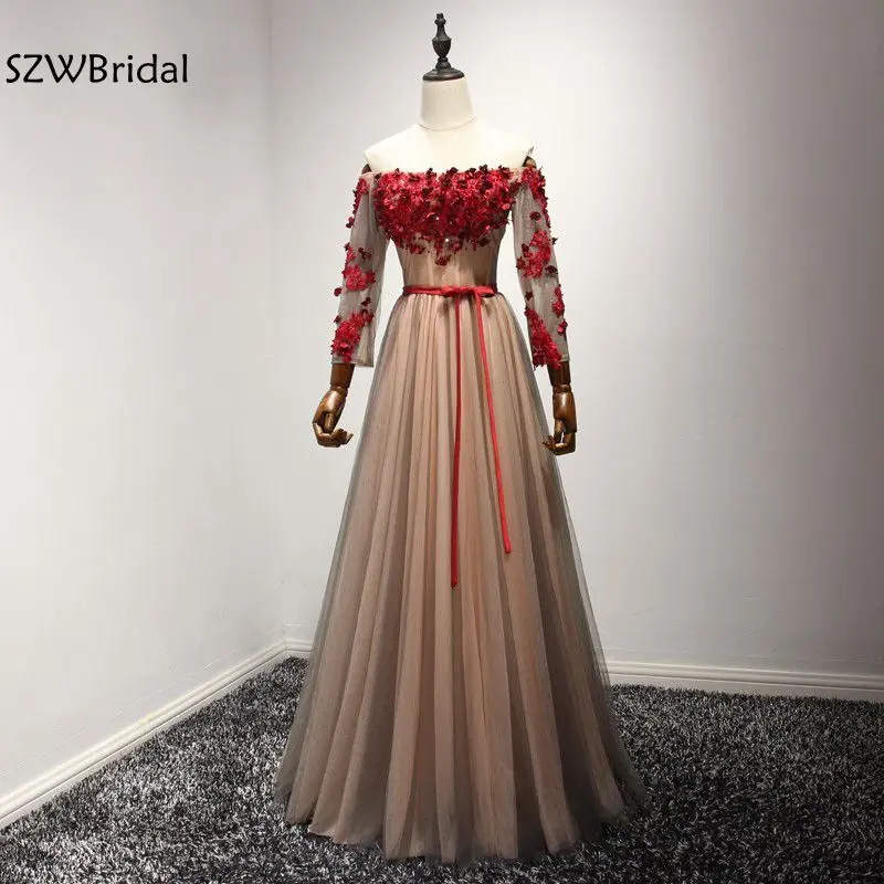 

New Arrival Real photos Long sleeve Evening dress 2019 Vestido festa abendkleider Kaftan evening party prom dress Plus size