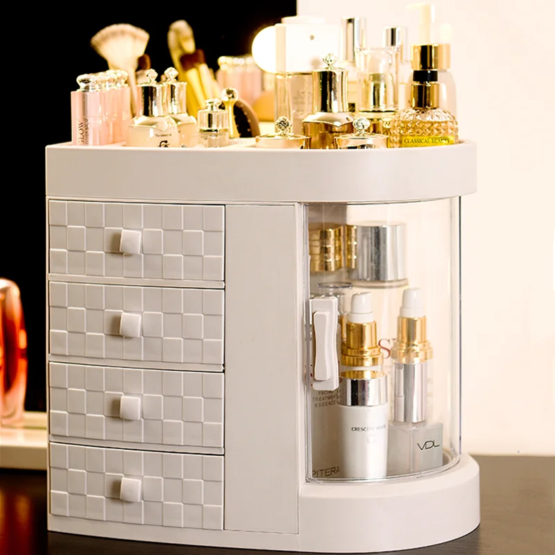  New Recommend Plastic Drawer Luxury Cosmetic Storage Box Bedroom Dressing Table Makeup Organizer Le - 32968431791