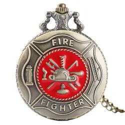 Пожарного Управление Цепочки и ожерелья подарки для пожарный друга отца Для мужчин часы Fahion Прохладный карманные часы огонь Для мужчин с