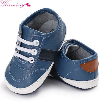 

PU Leather Shoes Baby Boy First Walkers Babe Cute Soft Bottomborn Babies 0-18M