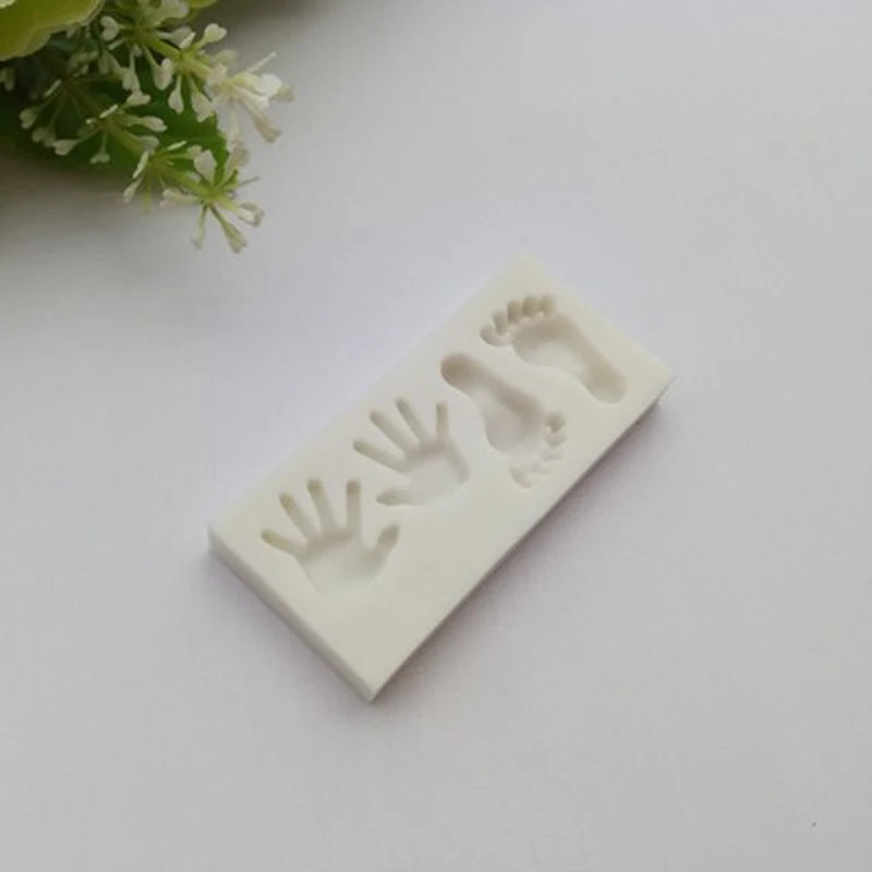 JX-LCLYL Mini Feet hand Shaped Silicone Bakeware Cake Mold Baby Fondant Cake Decoration