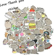 50pcs pack Cartoon Pusheen the Cats Anime For Laptop Luggage Bags Bike Phone Styling Cute Toys