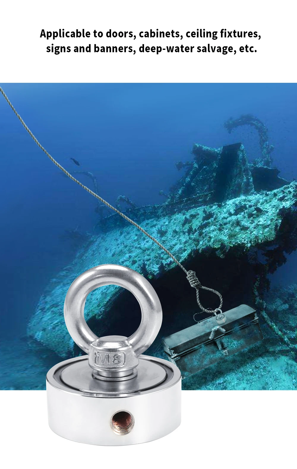 Super Powerful Neodymium Fishing Magnet Circular Ring Hook Steel Holder