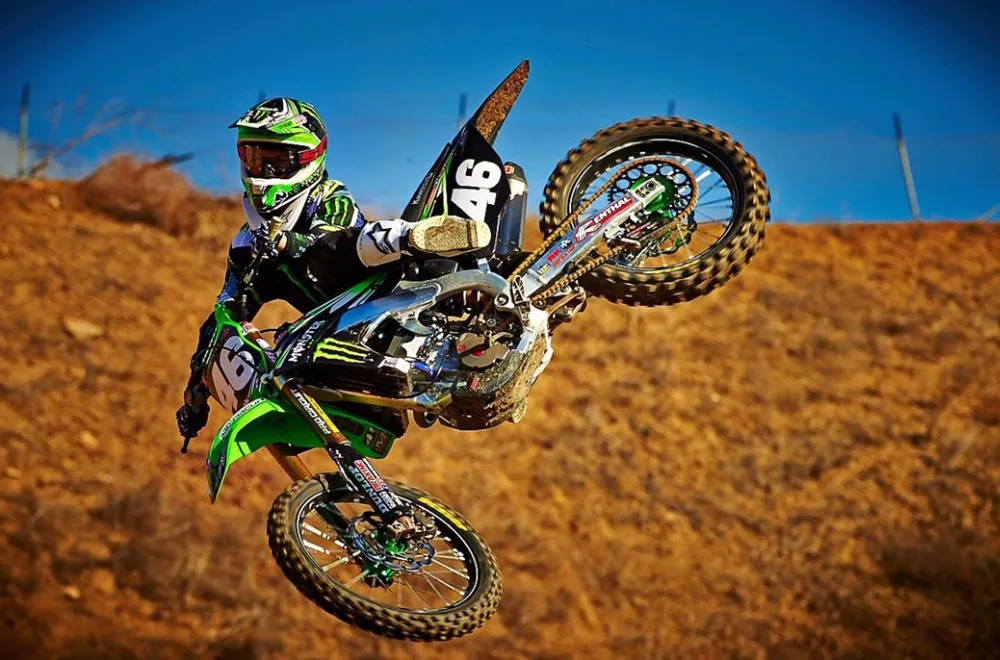 

Motocross Dirt Bike Jump Sport Mural Gymnasium Poster Art Cloth Fabric Poster 21"x13"Decor -01