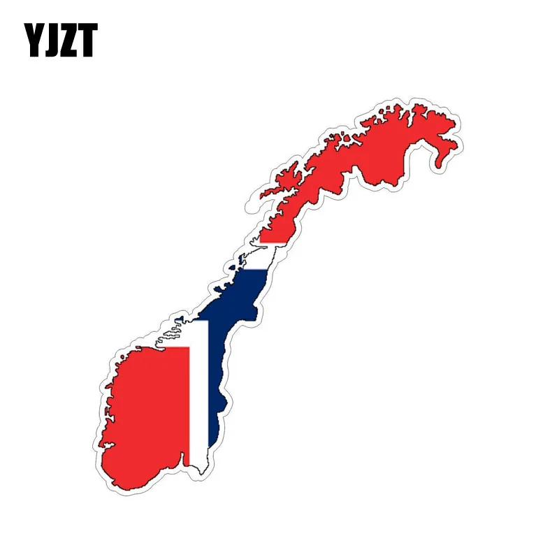 

YJZT 13.8CM*3.7CM Accessories Norway Flag Car Sticker Map PVC Helmet Decal 6-0839