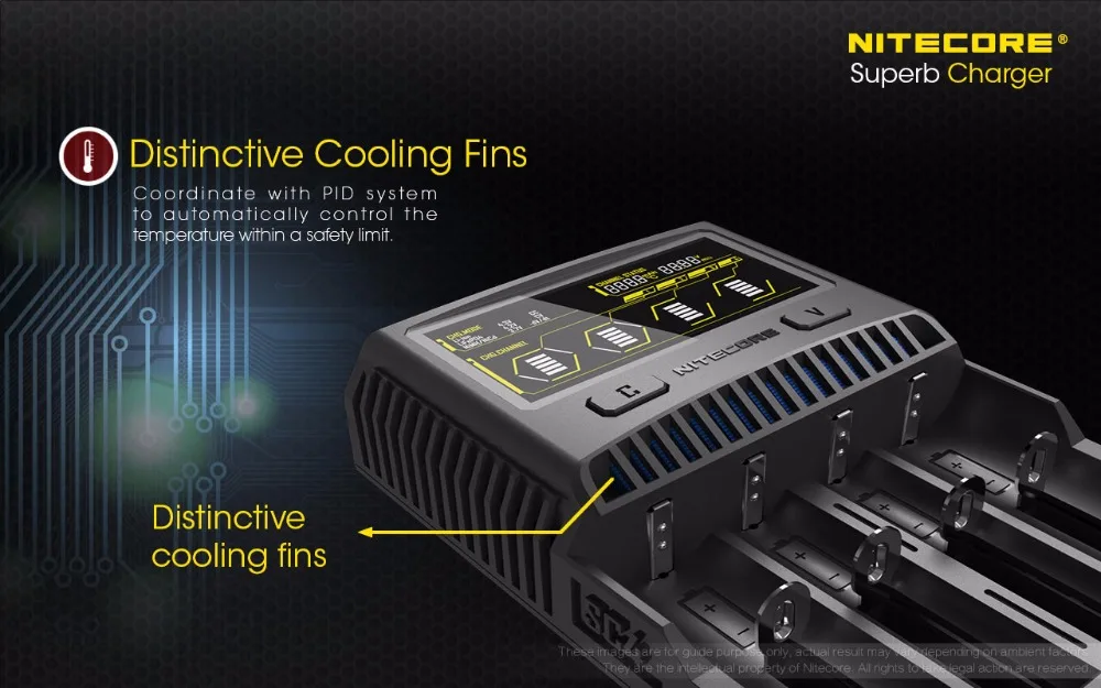 Оригинальное NITECORE SC4 Интеллектуальное Быстрое зарядное устройство с 4 слотами 6A общий выход для IMR 18650 14450 16340 AA батареи
