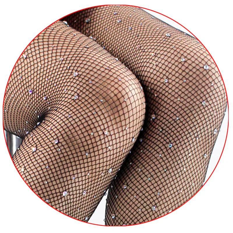 

Sexy Diamond Womens Lady Girls Black Sexy Fishnet Pattern Jacquard Stockings Rhinestone Pantyhose Tights Styles Woman tt040