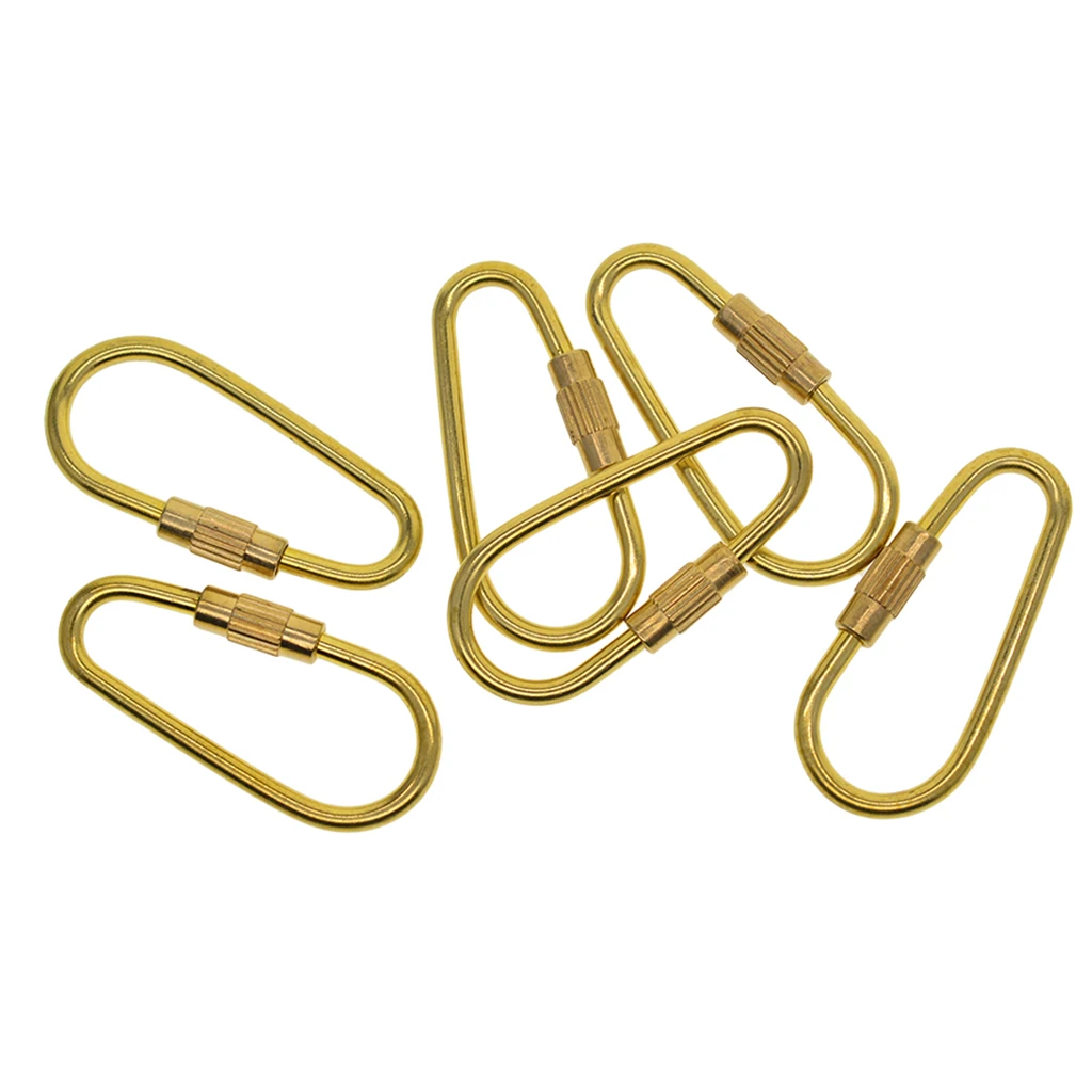 2/6pcs Durable Brass Screw Lock Key Ring Key Chain Ring Oval Shape Simple Style Keychain for Jewelry Making Bag Craft
