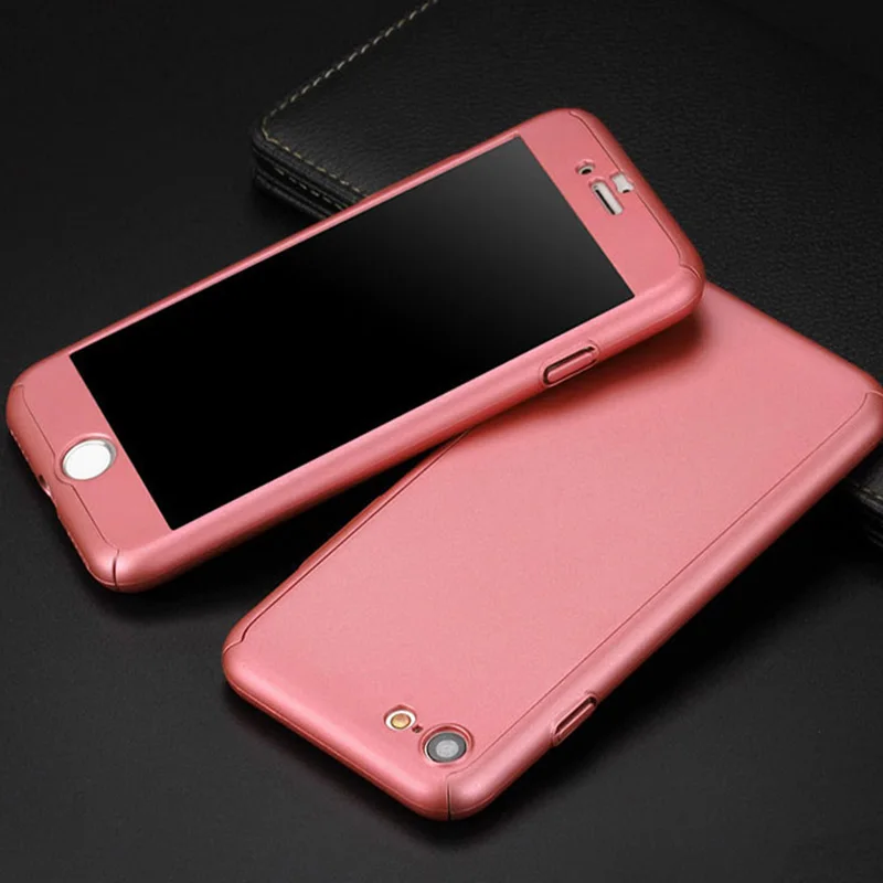 

Hybrid 360 Full Body Case + Temper Glass for iPhone 6s 7 8 Plus 10 Ultra Slim Mobile Phone Cover Capa for iPhone Xs 360 case
