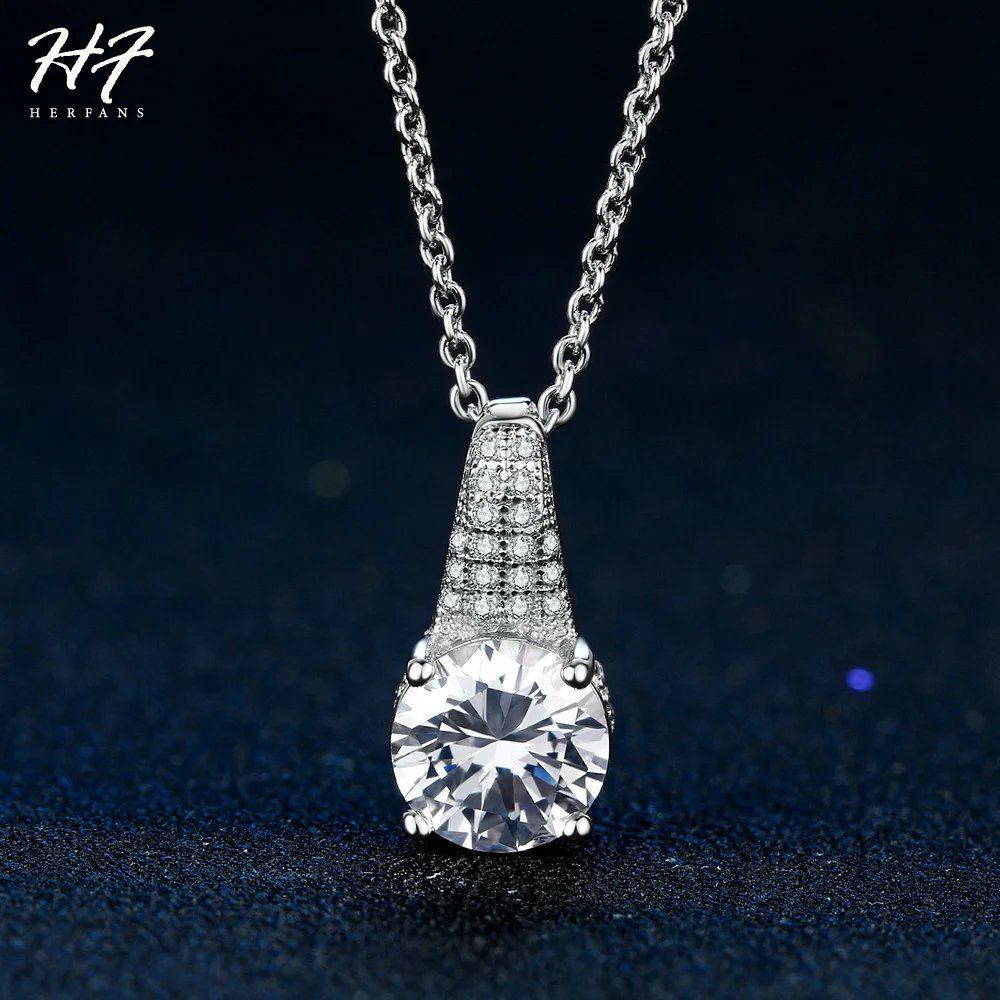 Top Quality Silver Color Elegant Wedding Chain Pendant Necklace Fashion