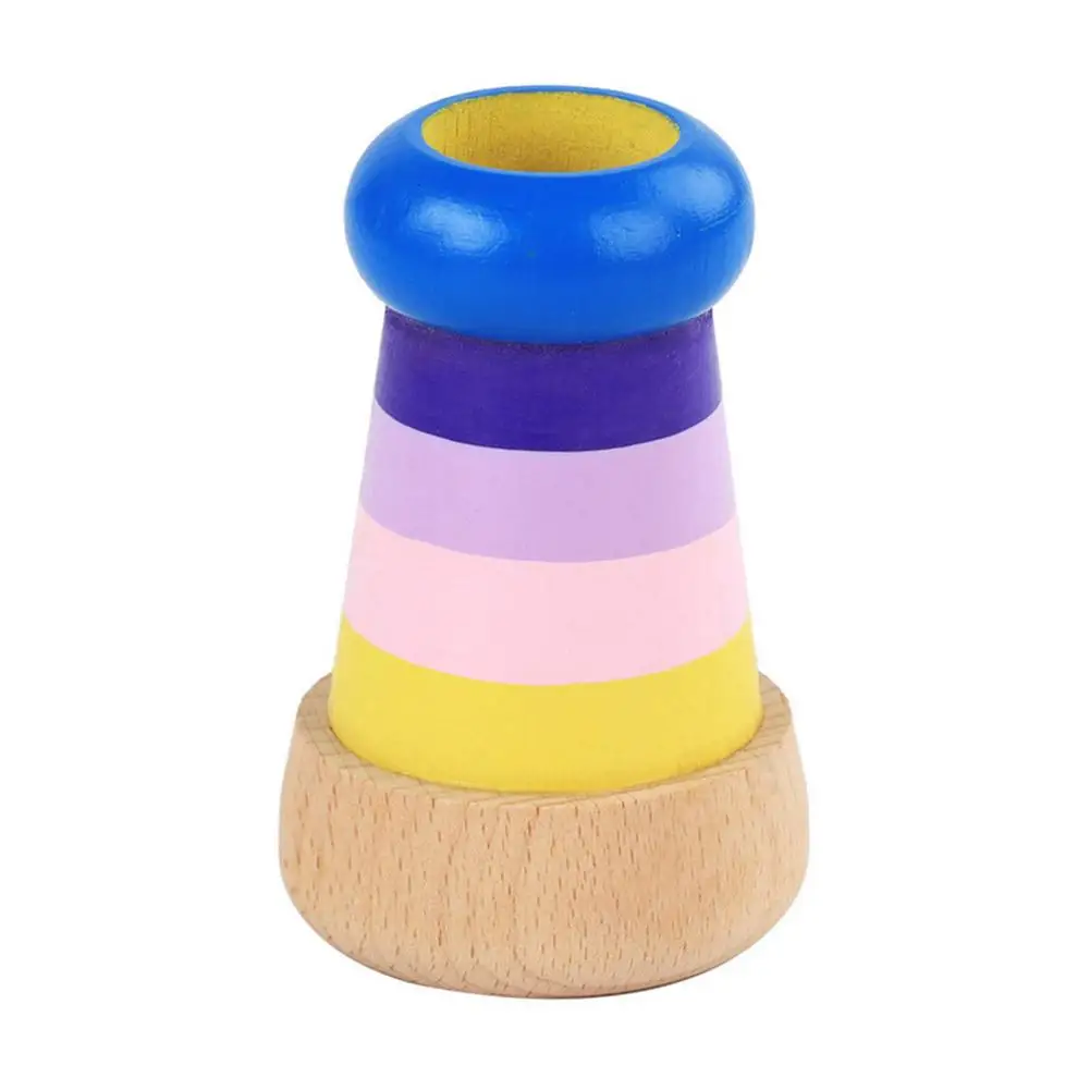 Wooden Mini Kaleidoscope Children's Polygon Rainbow Wooden Toys Puzzle Early Education Infants Grasping Prism Toy For Children - Цвет: B