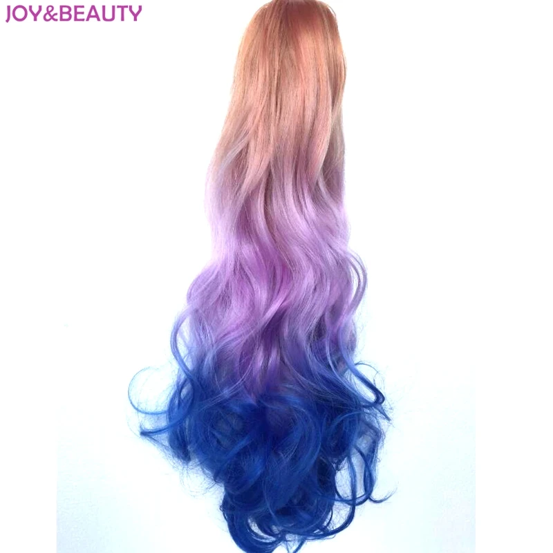 

JOY&BEAUTY Hair Synthetic Wavy 3Color Ombre Color Ponytail Extension Fake Pony Tail 22" Claw Clip On Hair Extension