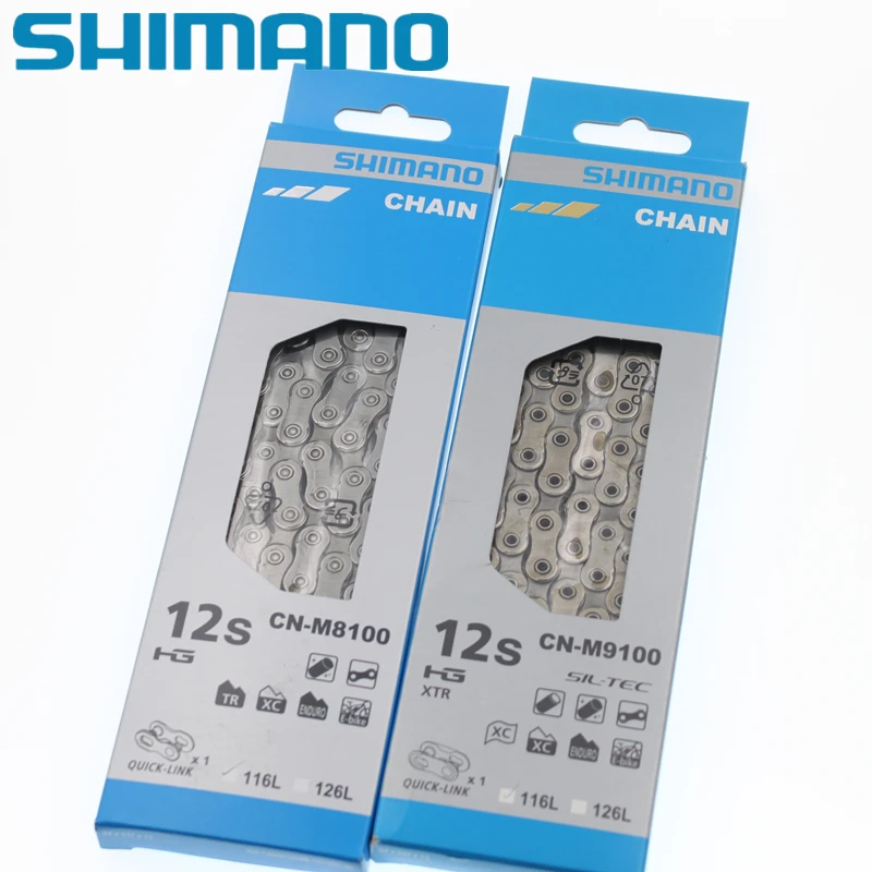 Sale Shimano 12S Chain 116L 126L SLX M7100 XT M8100 CN-M9100 XTR M9100 12 Speed Chain with quick-link 0