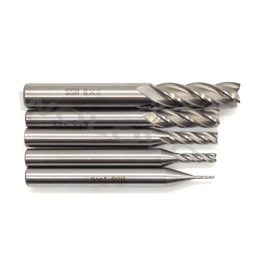 

End Mill Milling Cutter Set CNC Straight Shank Flute 1.5mm/3mm/4mm/6mm/8mm