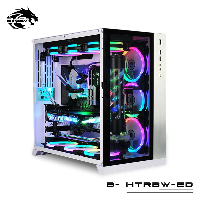 US $254.80 Bykski Hard Tube Water Cooling Kits 360mm Copper Radiator Use For Cpu And Gpu Block Ddc Pump 5v A Rgb Light