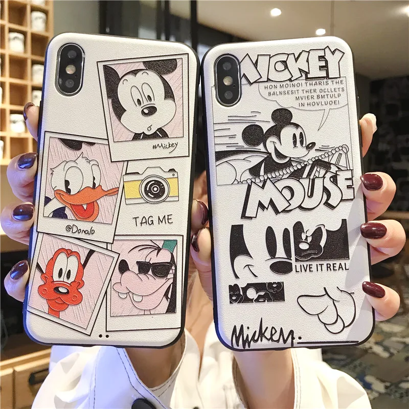 

3D Emboss Matte TPU For Samsung Galaxy A50 A40 A70 A30 M10 M20 M30 A9 A8 A6 Plus A7 2018 A5 A3 2017 2016 Note 4 8 9 Case Minnie