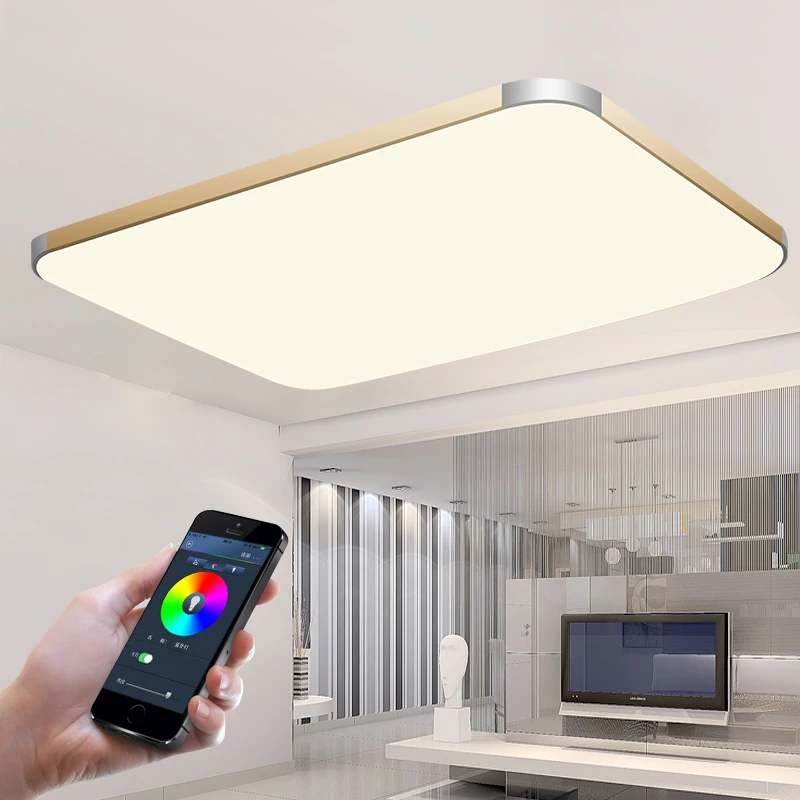 Приложение управление мобильным телефоном современные светодиодные потолочные светильники для гостиной спальни Bluetooth Беспроводные приложения потолочные светильники