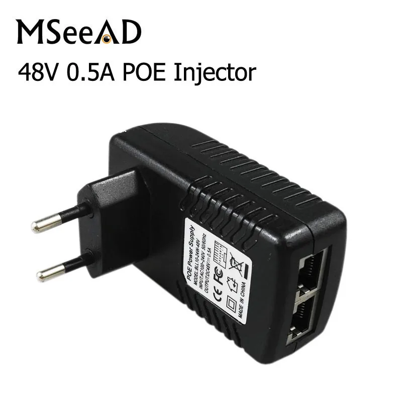 

RJ45 Monitoring Cctv 48 V 0.5A 24 Watt POE Wall Plug Poe Injector Ethernet Adapter Ip Camera PoE Phone Power Supply US Eu plug
