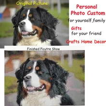 5D Вышивка Алмазная картина фото на заказ мозаика дрель Полный 3D вышивка крестиком наборы Diy стикеры для украшения дома