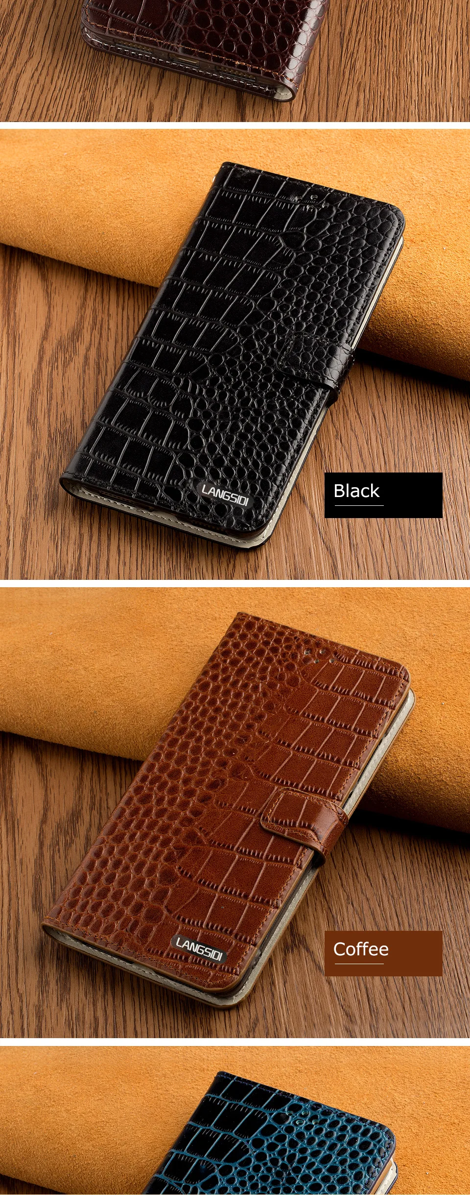 Case de Telefone Dedução para Leeco Pacote de Telefone Crocodilo Malhado Wangcangli Dobrar Celular Handmade Personalizado Le2 7 Estojos dobráveis