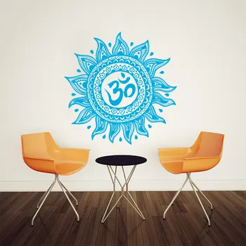 

Art Home Decor Mural Mandala Ornament Indian Moroccan Pattern Wall Dticker Vinyl Yoga Namaste Lotus Flower Decal Sticker M-118