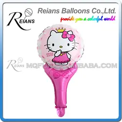 50 шт. REIANS 51 см милый мультфильм детская Корона Hello Kitty рукоять stick День Рождения Алюминиевая фольга шар партия поставки