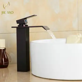 

Free shipping tall Classic Black Antique Bathroom Basin Faucet brass bathroom faucets waterfall tap HJ-1215