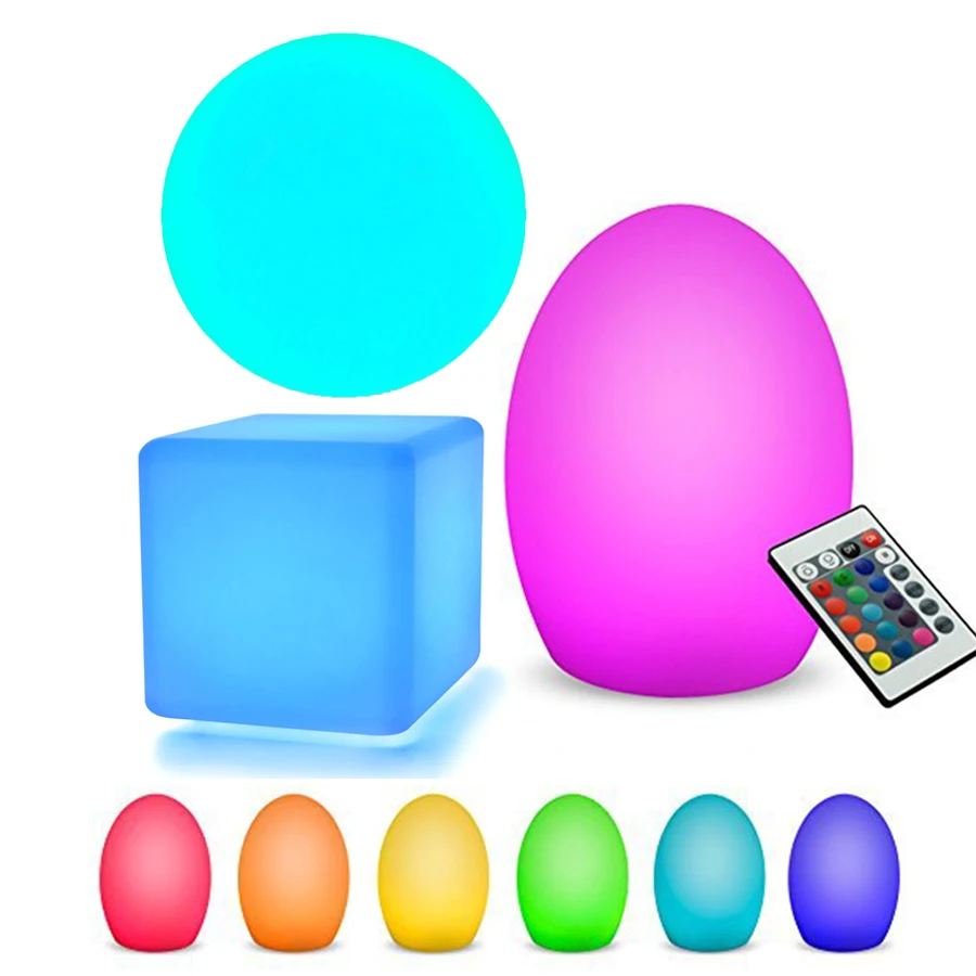 

Thrisdar Novelty Glow Egg Cube Globe Ball Night Light IP65 Outdoor Garden Party Wedding Restaurant Hotel KTV Bar Table Lamps