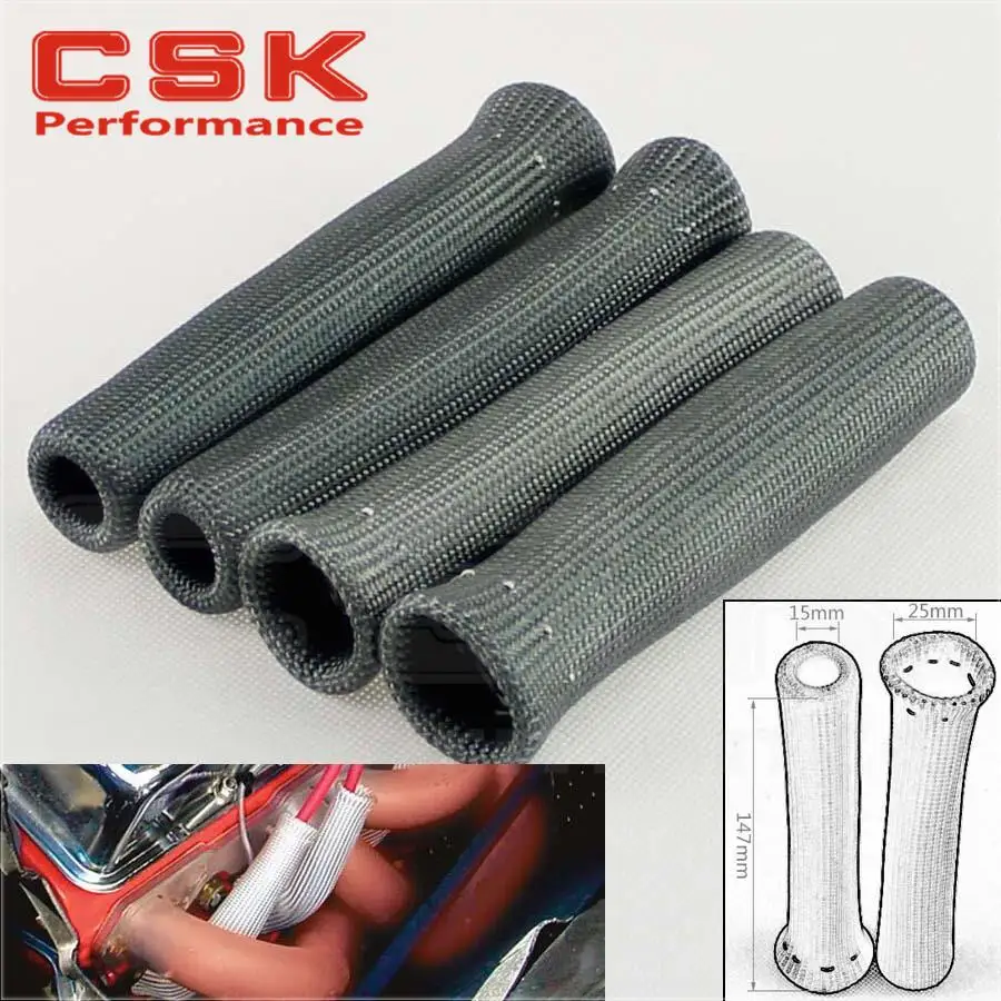 4 PC SPARK PLUG WIRE INSULATOR PROTECTOR SHIELD BOOT SLEEVE 1" INCH DIA