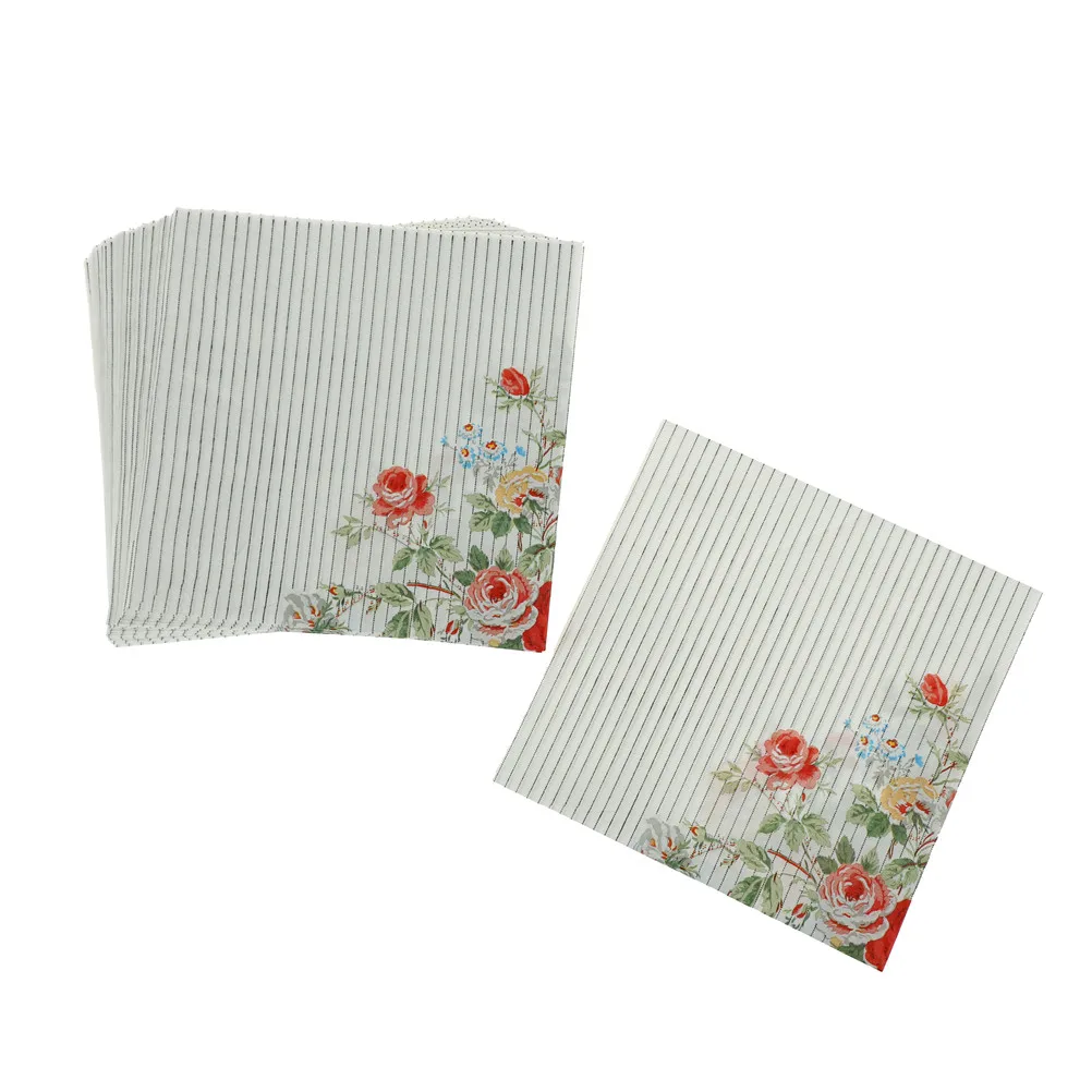 

20pcs lot Rose Floral Paper Napkin Decoration Tissue Decoupage Servilleta Wholesale Event & Party Supplies