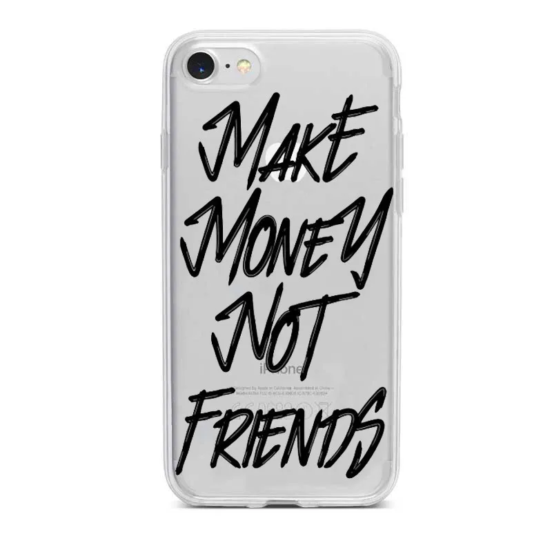 MAKE MONEY Not Friends Kash Black head Girl Fundas чехол для iPhone X XR XS Max 8 7 6s Plus Мягкий Прозрачный силиконовый чехол - Цвет: TPU