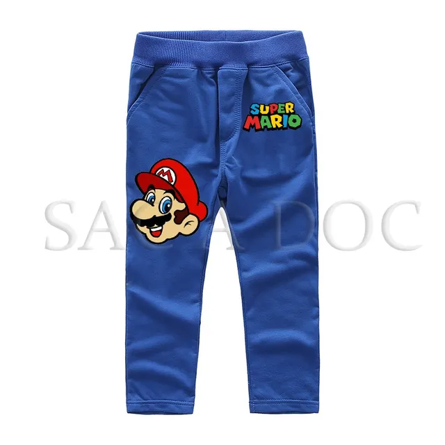 Cartoon Super Mario Print Straight Pants Kids Fashion Casual Sweatpants