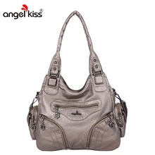 AngelKiss сумка из искусственной кожи с эффектом потертости, женская сумка на плечо, женские сумки, дизайнерская Повседневная сумка через плечо, женские сумки через плечо