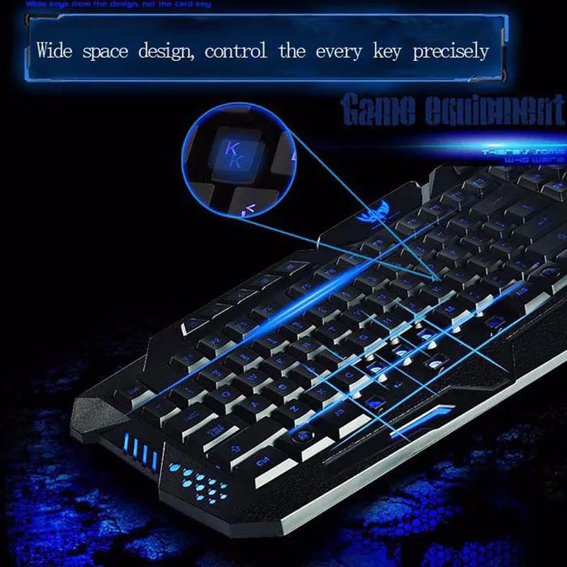 3 вида цветов Подсветка мультимедиа эргономичный Gaming Keyboard Supprot Оконные рамы 7/8/10 Vista/XP игровая клавиатура с подсветкой