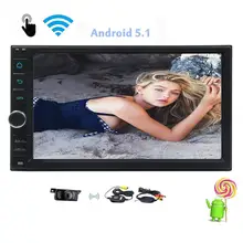 Android 5.1 Auto Car Radio Stereo Double Din Head Unit 7 inch Autoradio GPS Navigation Bluetooth Steering Wheel AV Output WIFI