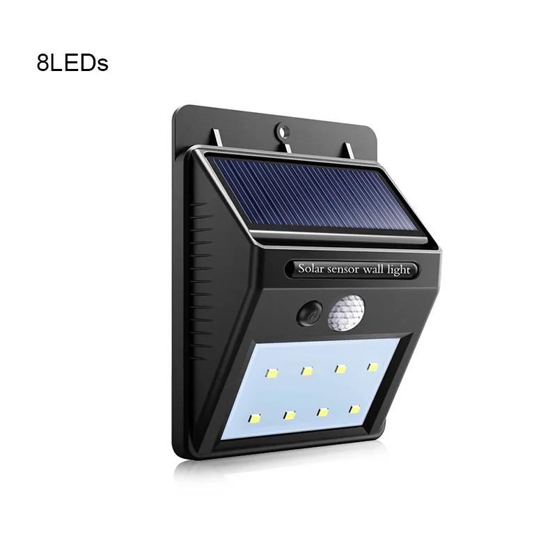 8 LEDs Беспроводной PIR датчик движения Ночной светильник светодиодный светильник на солнечной батарее перезаряжаемый Водонепроницаемый Открытый Двор Сад безопасность настенный светильник ing - Испускаемый цвет: 8 LEDs