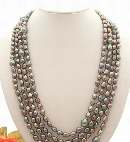

huij 003669 10mm-12mm Black Baroque Pearl Necklace