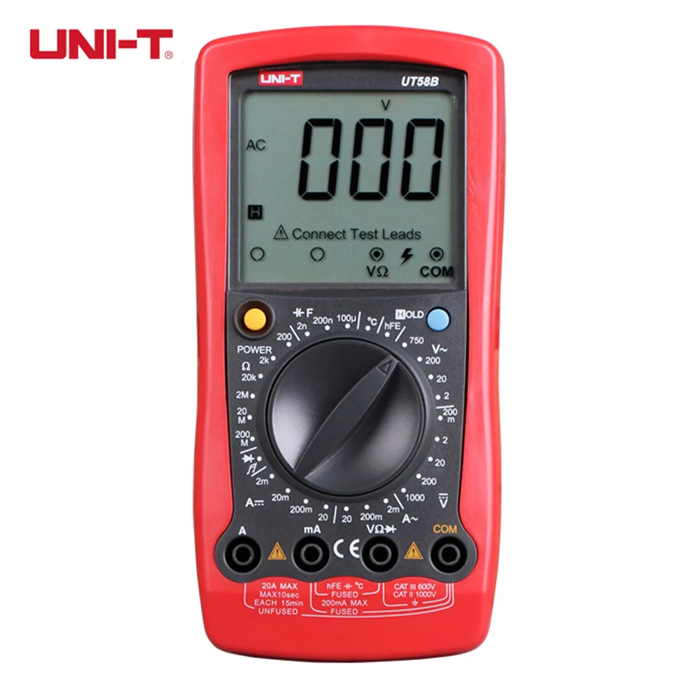 

UNI-T UT58B Ammeter Volameter DMM Digital Multimeters DC AC Voltage Current Resistance Capacitance Meter Tester Multitester