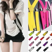 Мужские Женские костюмы эластичная полосатая Повседневная серьга унисекс-на подтяжках эластичные y-образные регулируемые подтяжки Твердые 25*100 см красочные