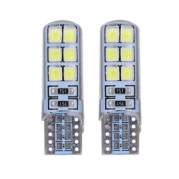 

2/10Pcs T10 240LM DC12V White LED Can Bus Error Free Silica Light Bulb Xenon W5W 12SMD 6000K Marker License Clearance Light
