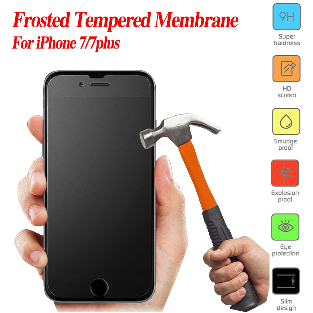 Kopen 9 H Matte Gehard Glas Voor iPhone 7 glas Screen Protector Voor iPhone 6 8 plus X 4 4 s 5 5 s SE Beschermende Anti Vingerafdruk Film