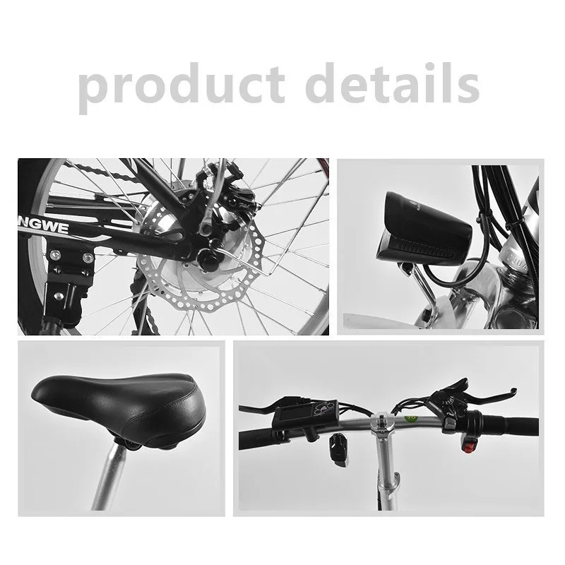 Discount MYATU 2019 New Arrival Electric Bicycle 20 Inched 8AH Folding Moped Electric Bike Inflatable Rubber Tire With Disc Brake 2