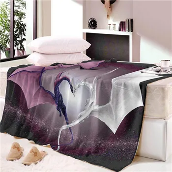 

Bat Geometric Sherpa Blanket for Beds Sofa Plush Classical Throw Blanket Thin Quilt Cobertor