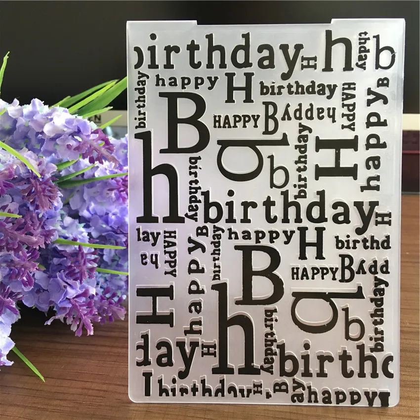

HAPPY BIRTHDAY Plastic Embossing Folder Set For Scrapbooking Photo Album Paper Greet Card Decor Craft Stencil DIY Gift Box EF01