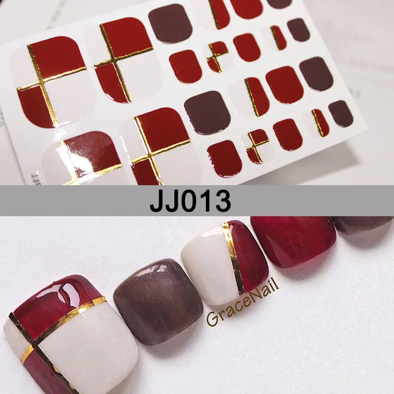 

22 Pcs/Sheet Water-proof Full Toe Nail Stickers 3D DIY Nail Art Decoration QS888