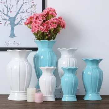 

European Ceramic vase for flower decor retro Roman Column Vase Living Room Decoration Home Hydroponics Dried Flower container