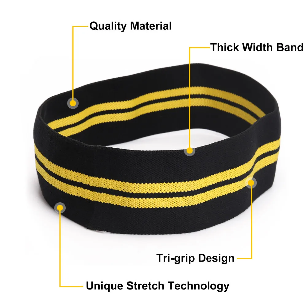 Nylon Hip bandas elásticas de resistencia de las caderas y los glúteos botín Fitness ejercicio bandas elásticas cómodo que bandas de látex