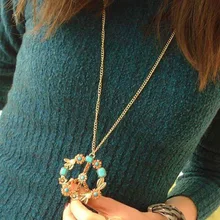 Europe and the United States a retro antiwar flower necklace jewelry Korean high-end fashion new sweater chain Z3120