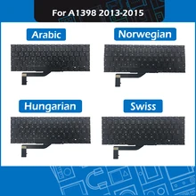 Laptop A1398 Replacement Keyboard AR Arabic NO Norwegian HU Hungarian CH Swiss Layout For Macbook Pro Retina 15″ 2013-2015 Year